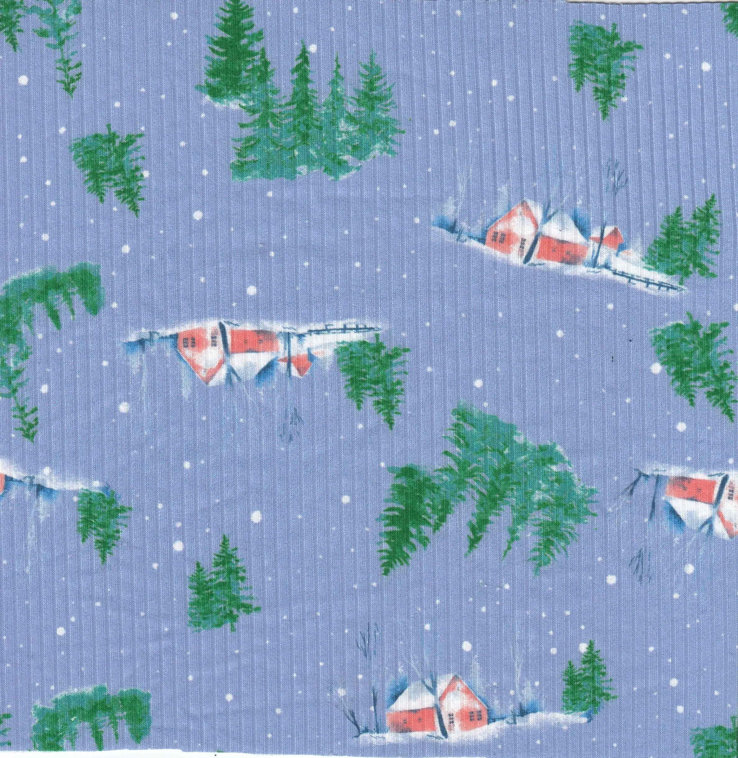 4x2 Rib Snow House Christmas Digital Print Knit Fabric _ DKNT4151-M11735 - Image 5