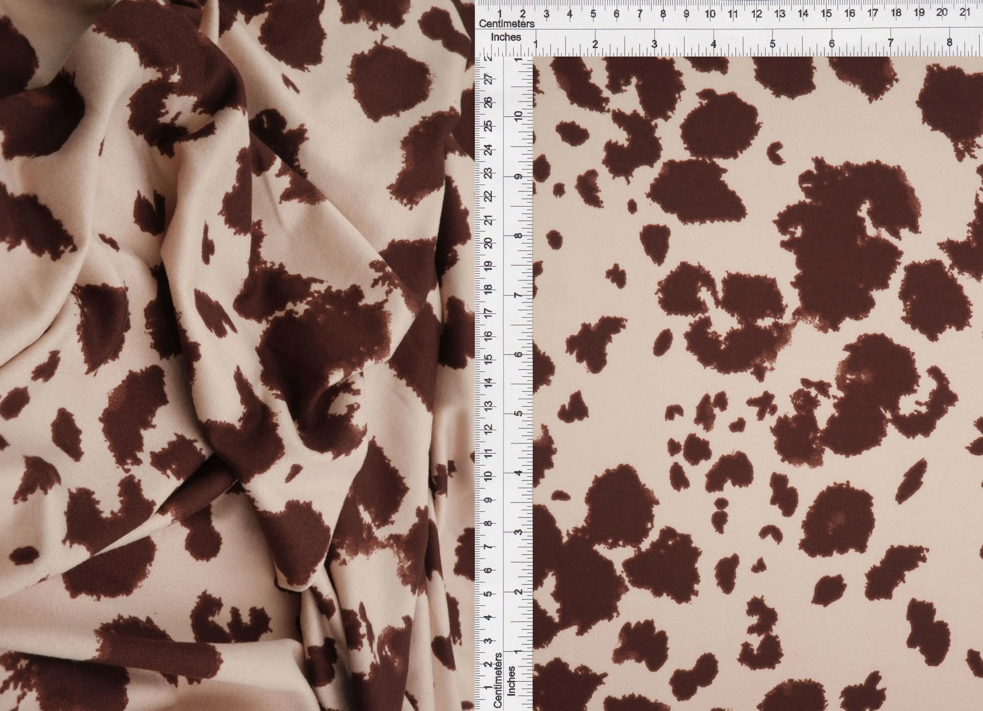 Cow Animal Print Brushed DTY Knit Fabric - KNT4520-MS11098 - Image 4