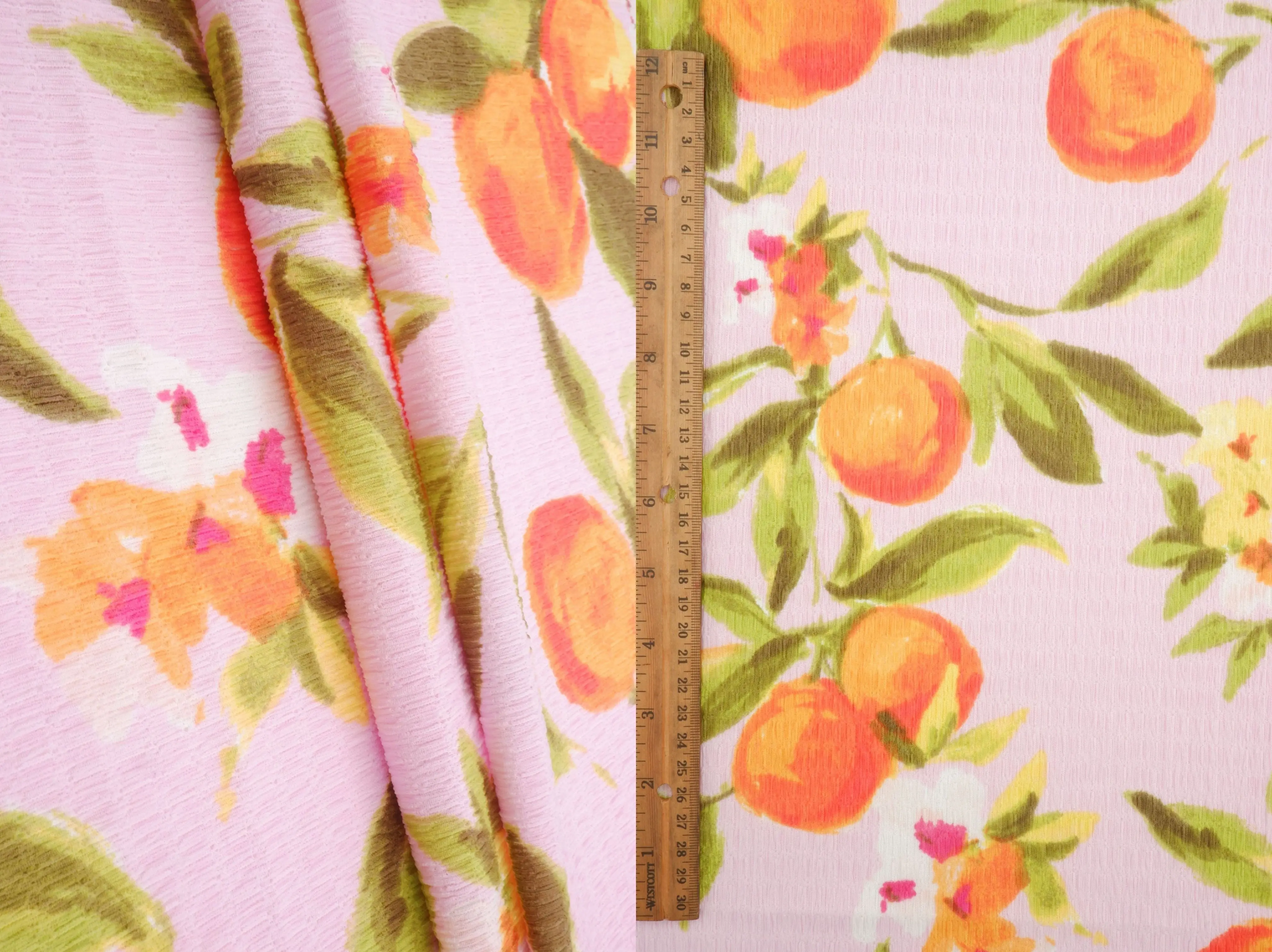Fruit Orange Crinkle Crepe Print Fabric   CRP4628-MS11603 - Image 8