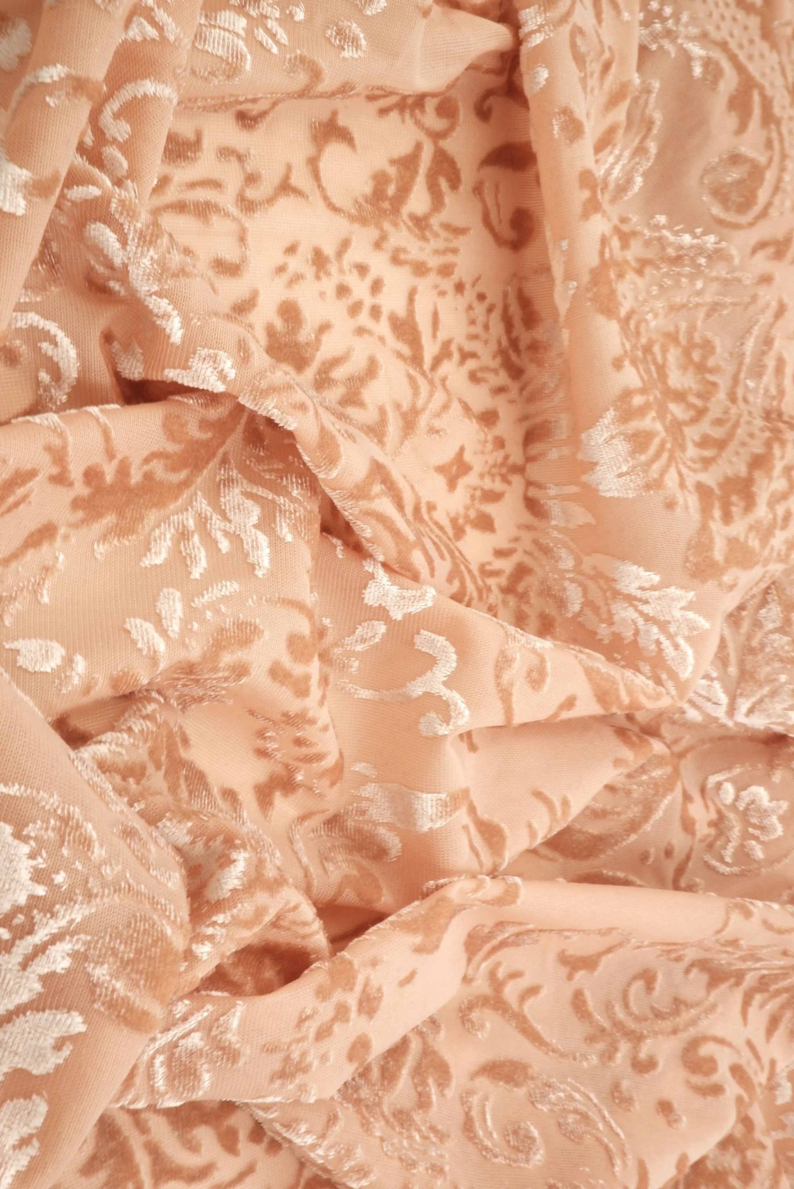 Damask Wallpaper Velvet Burnout Knit Fabric   KNT3869-MS11379 - Image 5