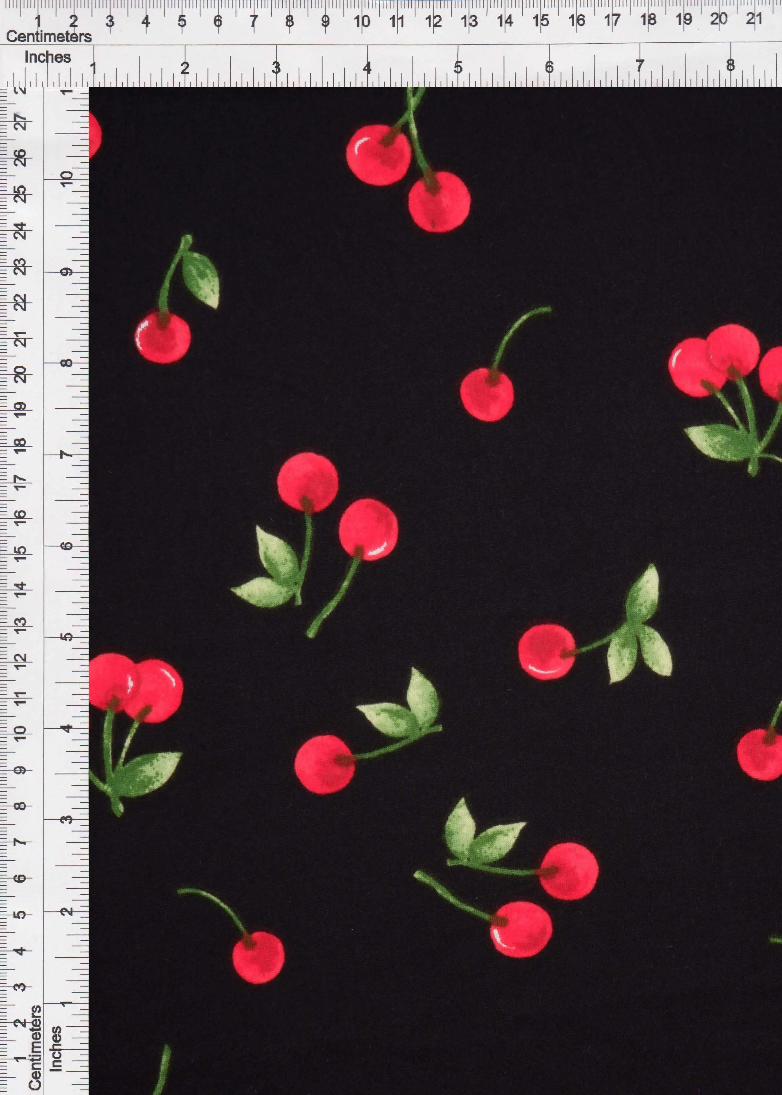DTY Brushed Cherry Print Knit Fabric   KNT4520-MS11468 - Image 2