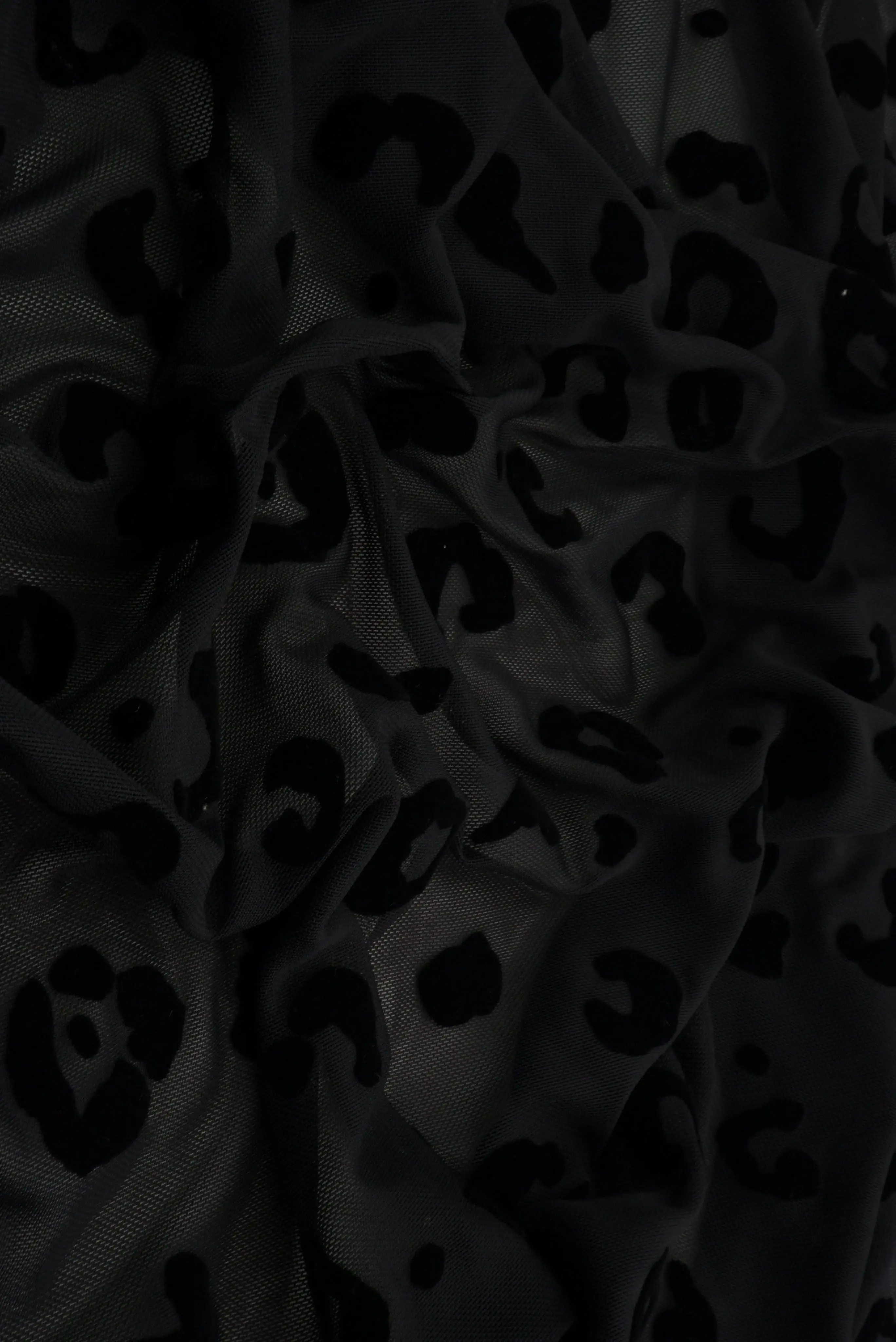 Leopard Flocking Stretch Mesh Fabric - FLOCK-MS11409 - Image 5