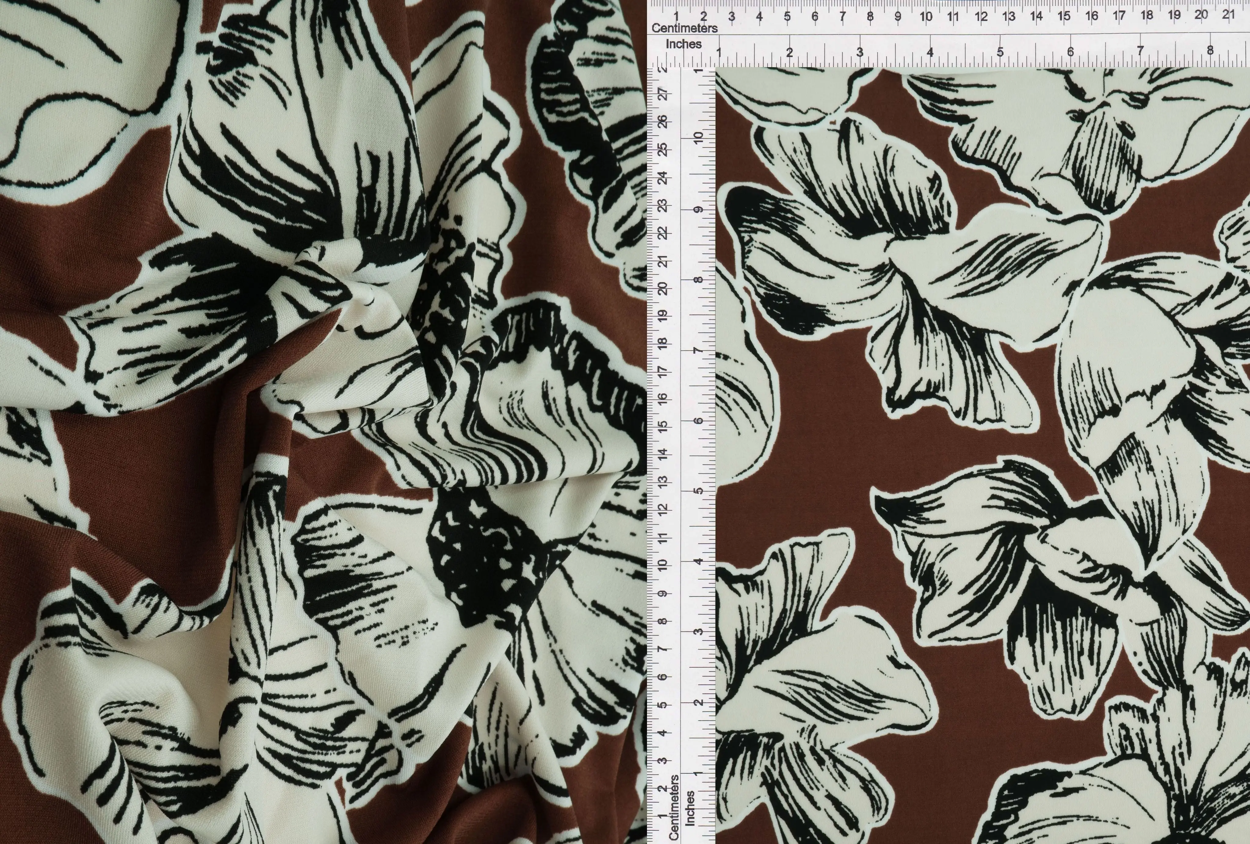 Korean ITY Big Floral Print Stretch Knit Fabric - ITY-MS11099 - Image 2