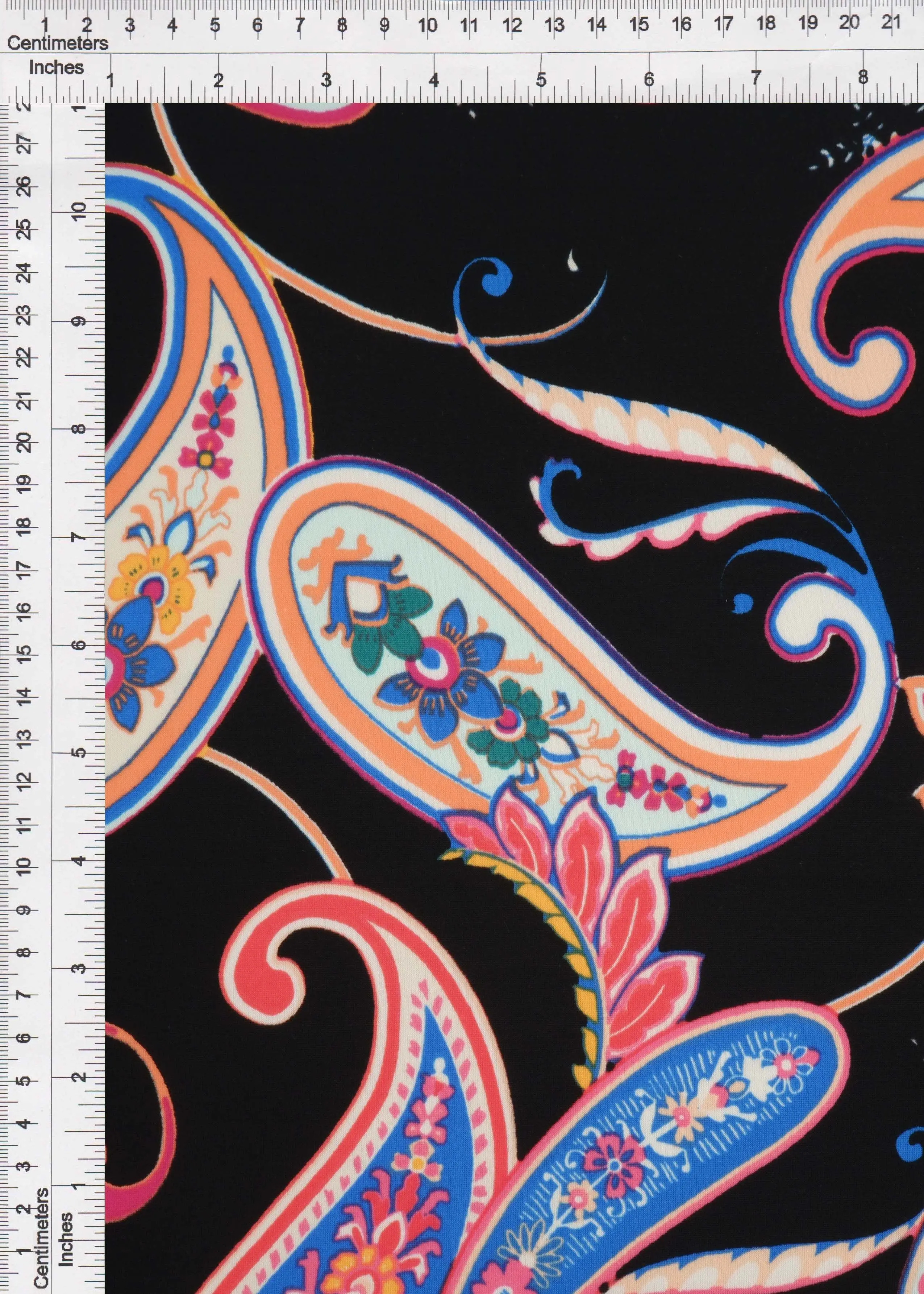 Korean ITY Paisley Print Knit Fabric - ITY-MS11114 - Image 2