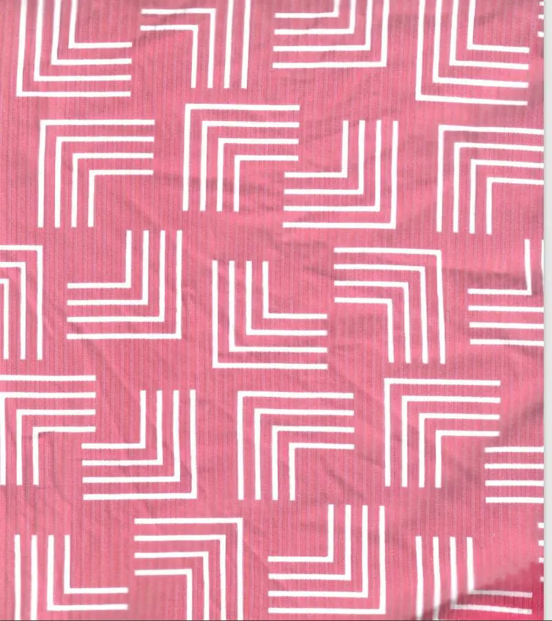 Geometric Yummy Rib Knit Stretch Fabric - KNT3422-MS11156