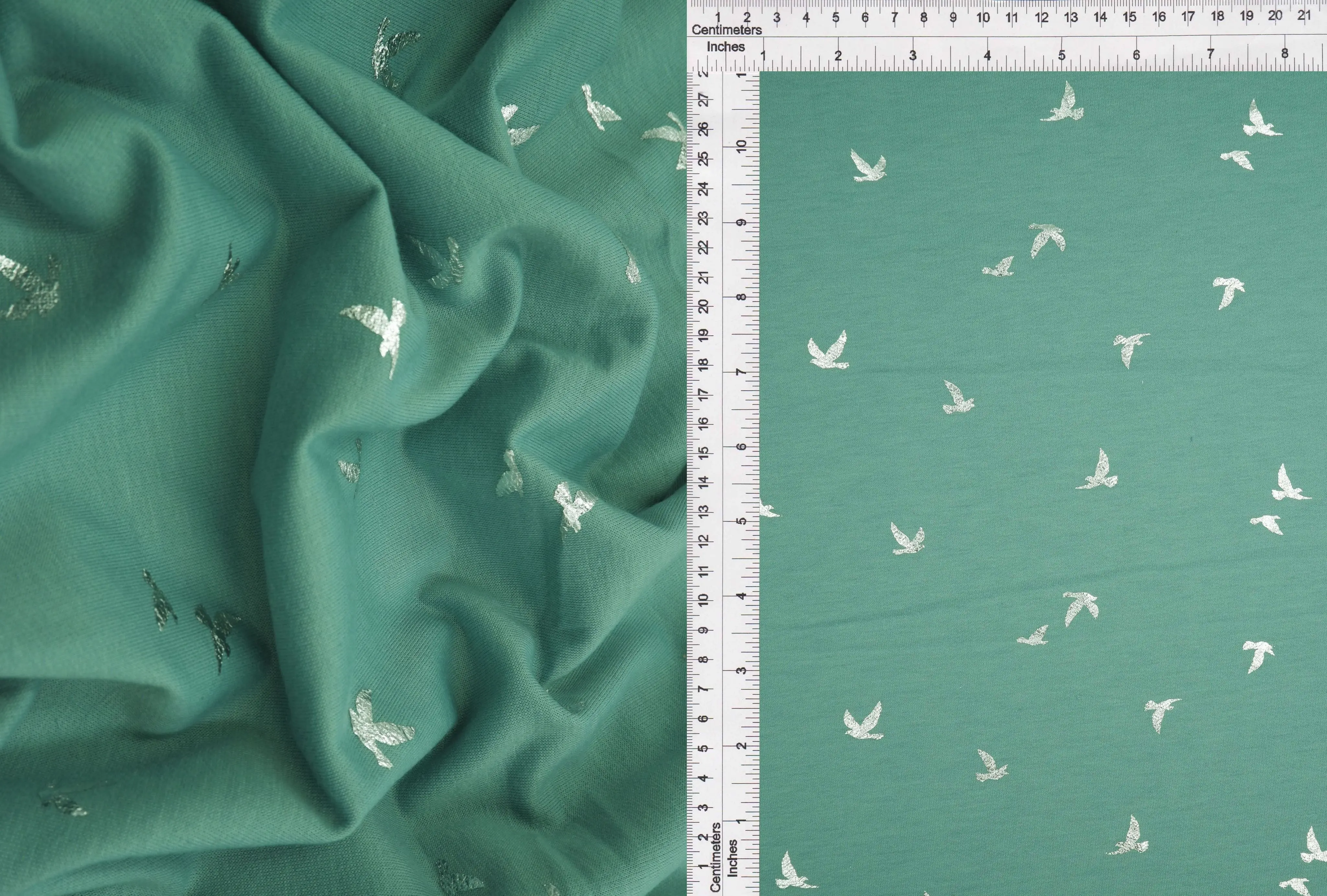 French Terry Bird Foil Knit Fabric - KNT3865-MS10121 - Image 5