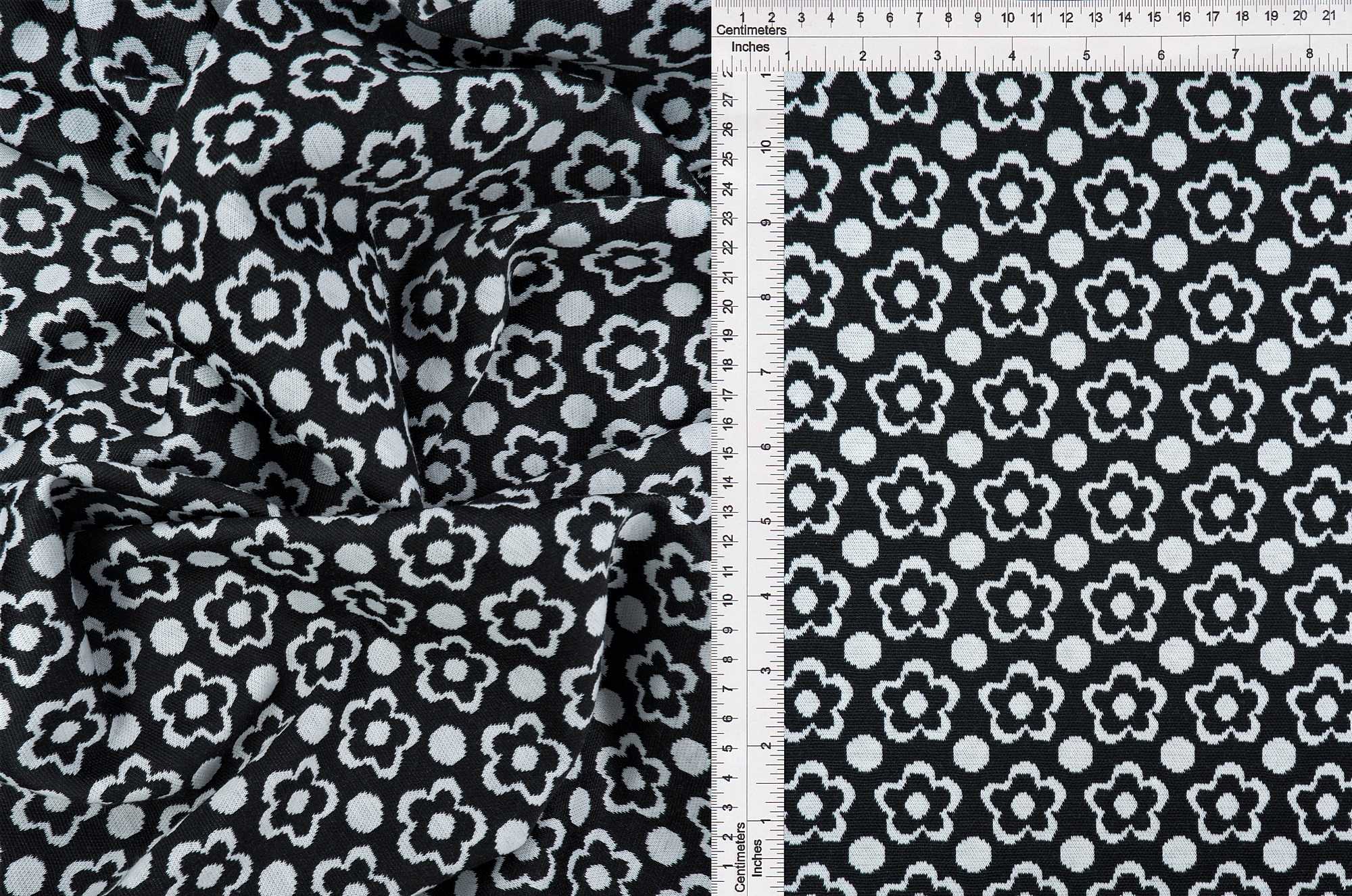 Double Knit Jacquard Floral Fabric - KNT4443 - Image 6