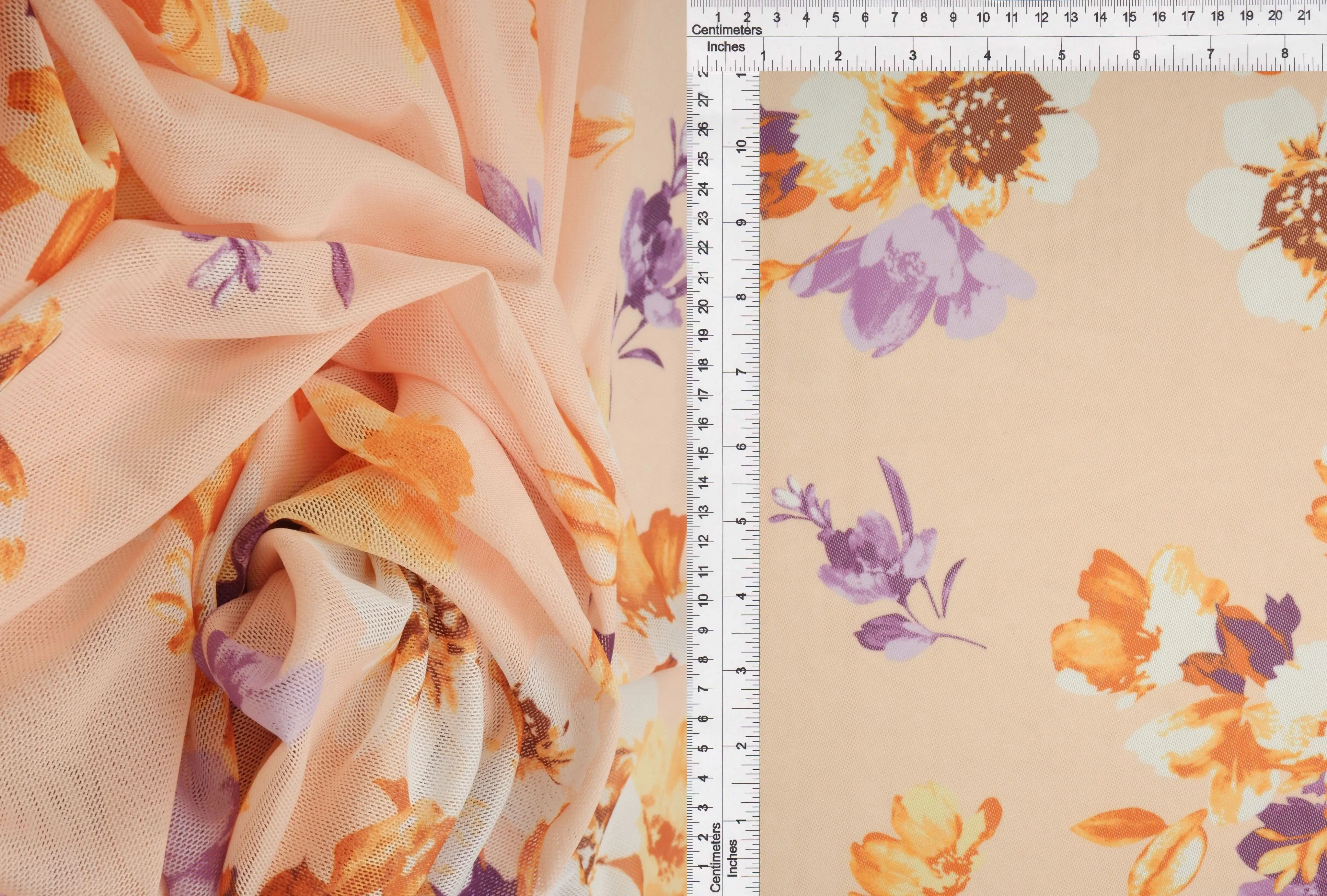 Digital Floral Mesh Print Fabric   MESH-MS11278 - Image 2