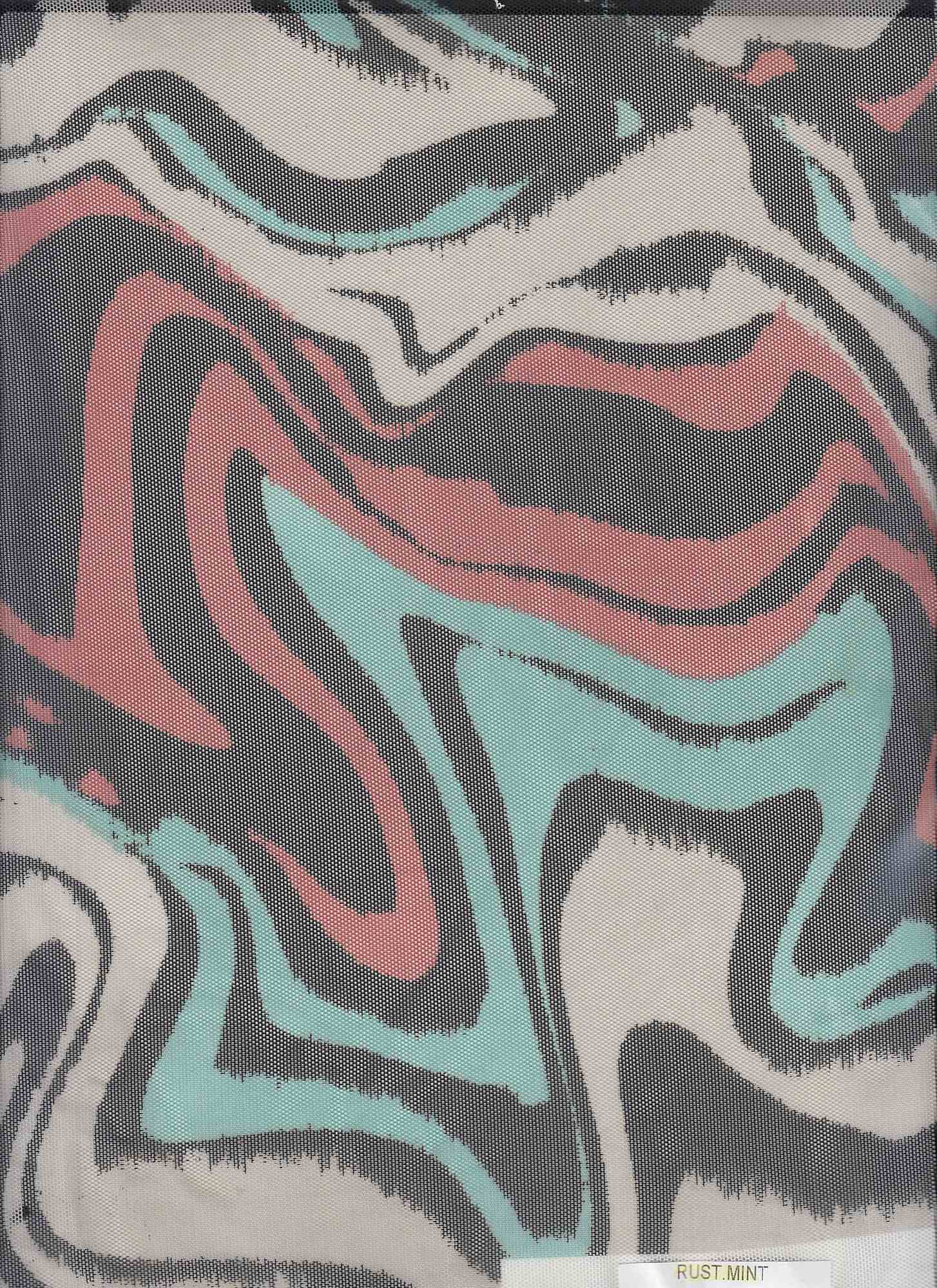 Geometric Flocked Mesh Stretch Fabric - MESH-Q11201 - Image 8