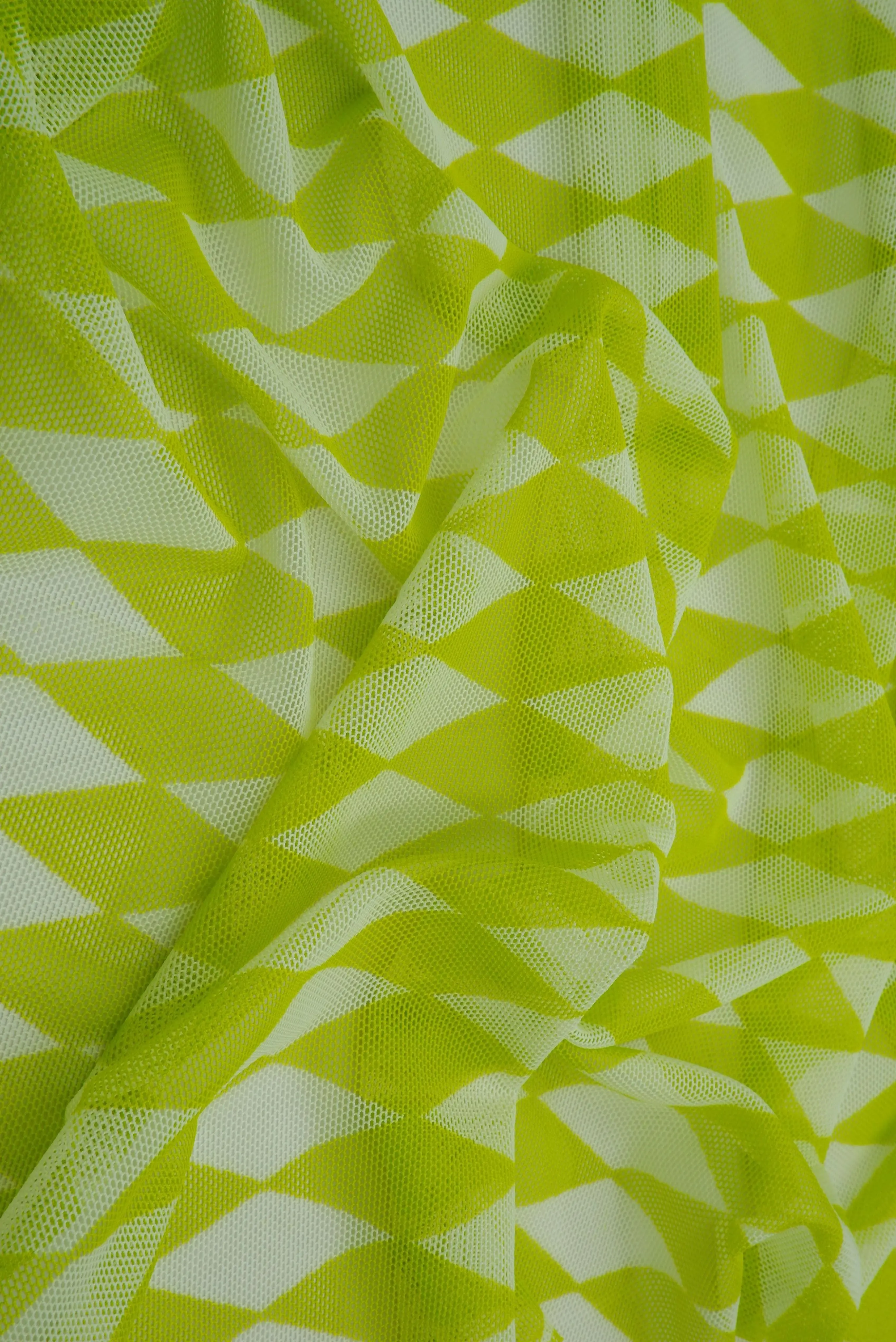 Mesh Retro Geometric Flocking Print Fabric - MESH-Q20216 - Image 4