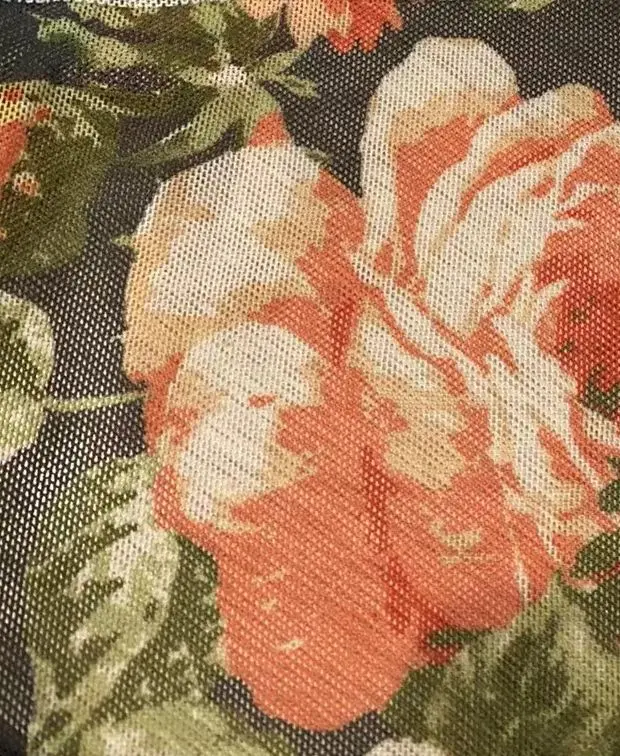 Digital Floral Mesh Print Fabric MESH-SE40661 - Image 2