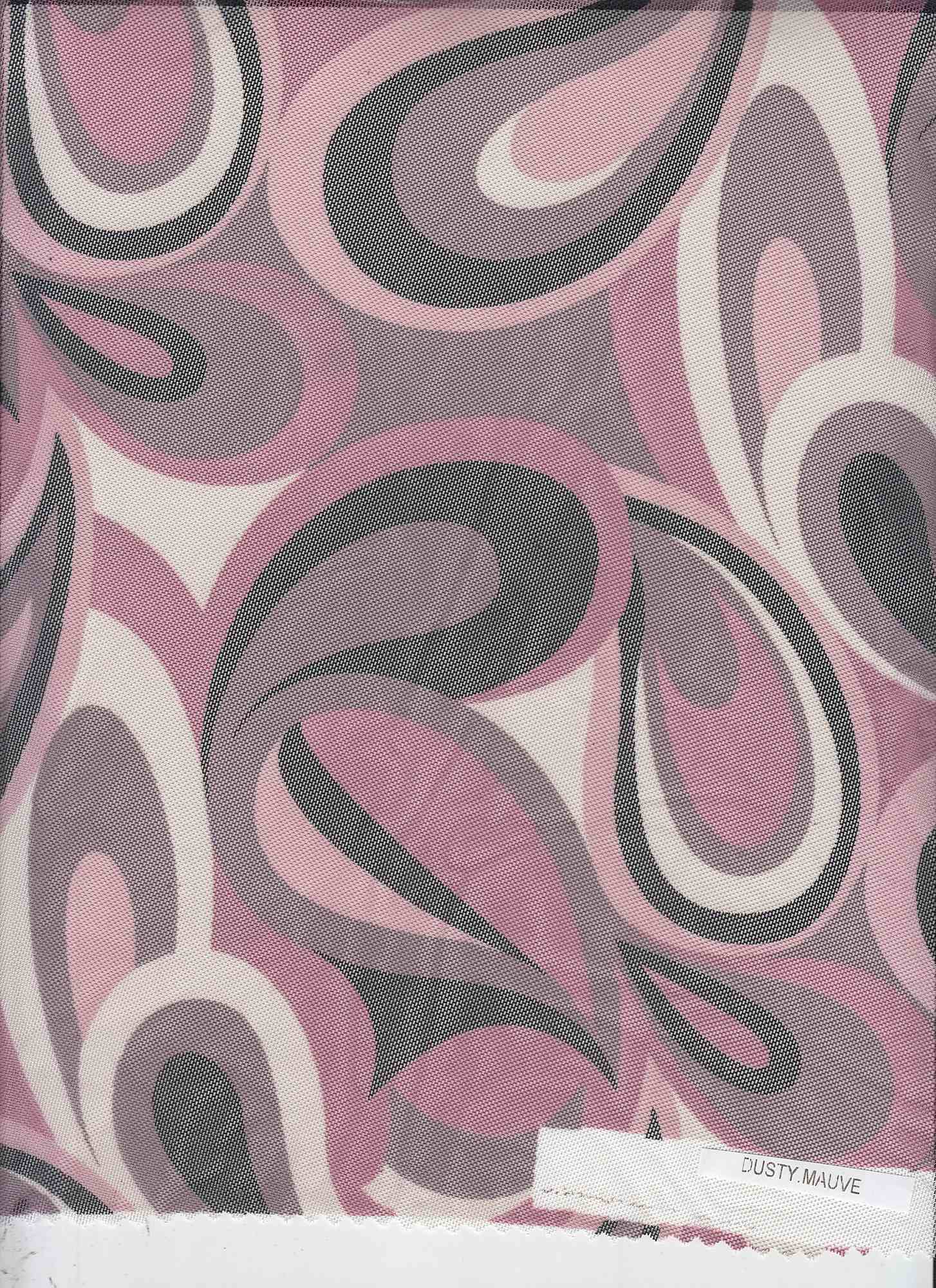 Retro Paisley Geometric Stretch Mesh Fabric - MESH-SE80904 - Image 5