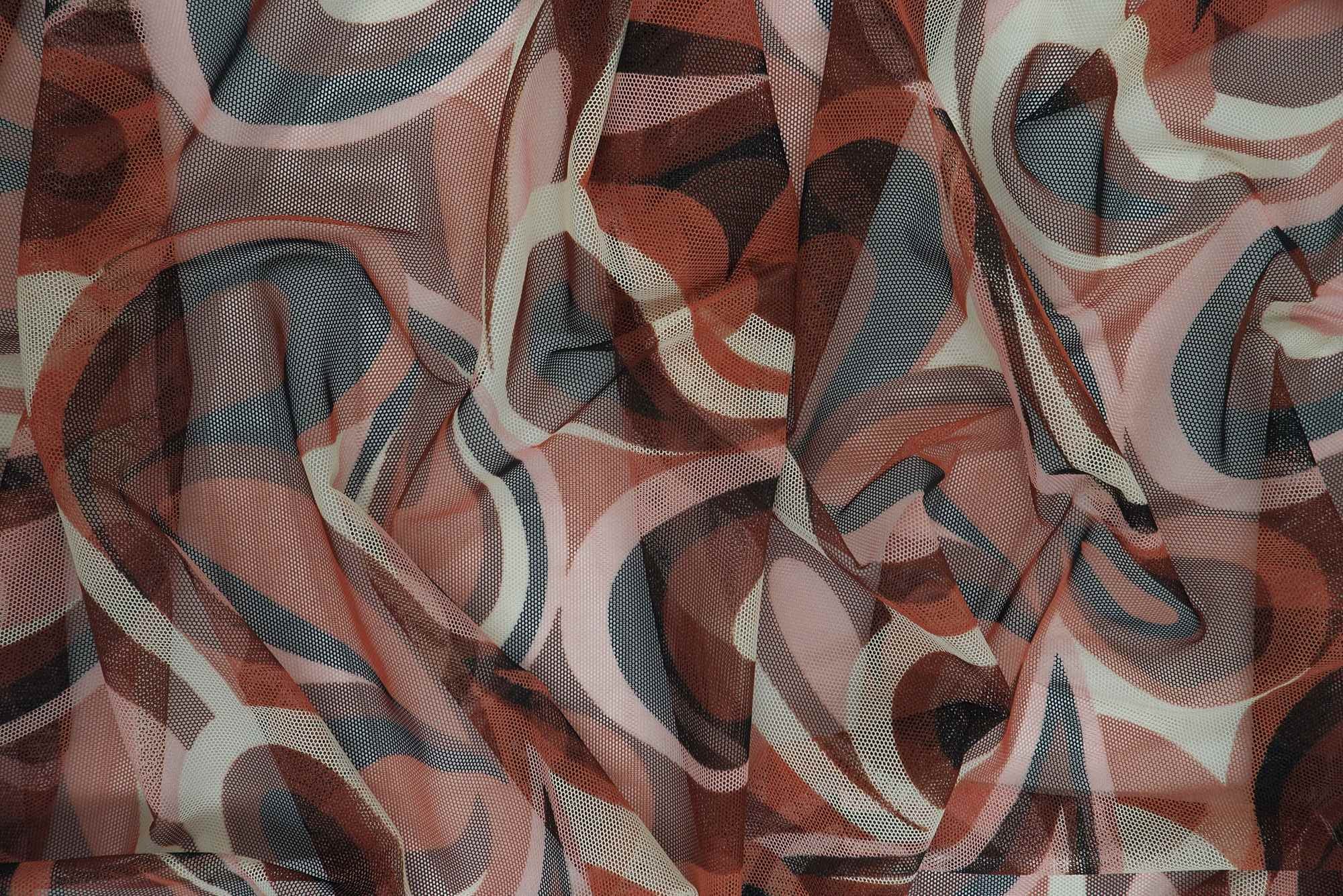 Retro Paisley Geometric Stretch Mesh Fabric - MESH-SE80904 - Image 6