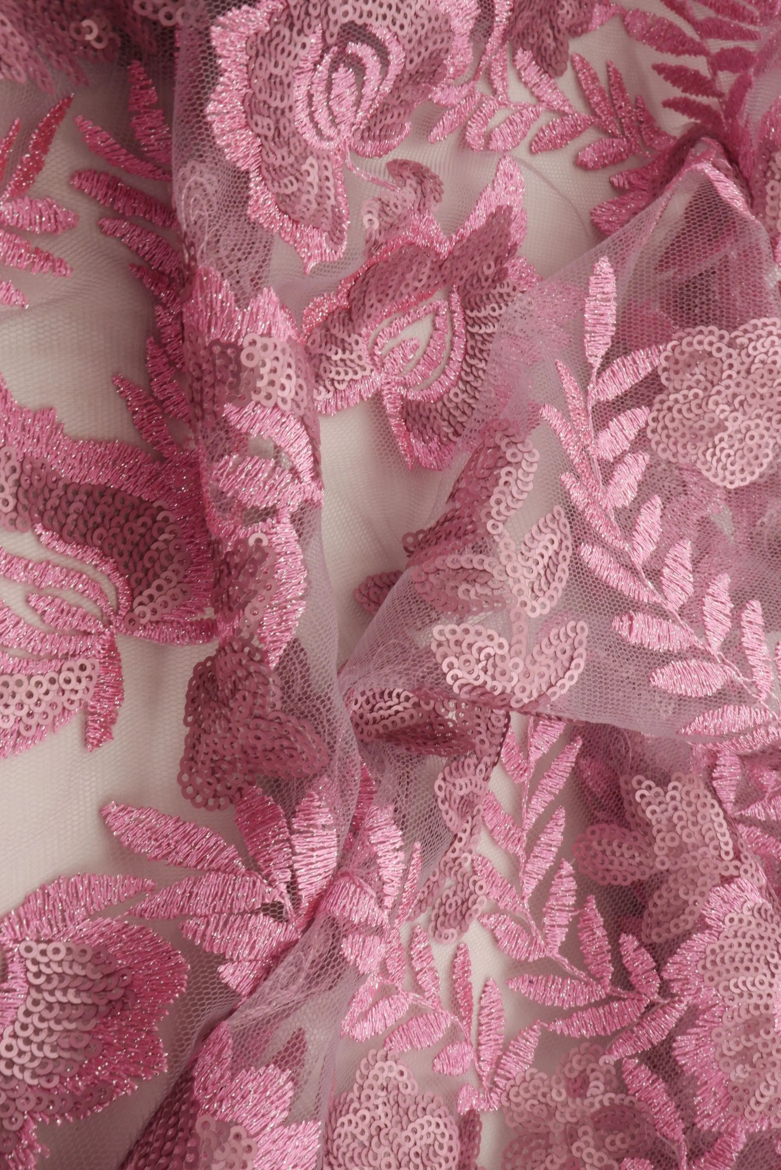 Embroidered Sequin Mesh Stretch Fabric - MESH SQ EMBR 3 - Image 7