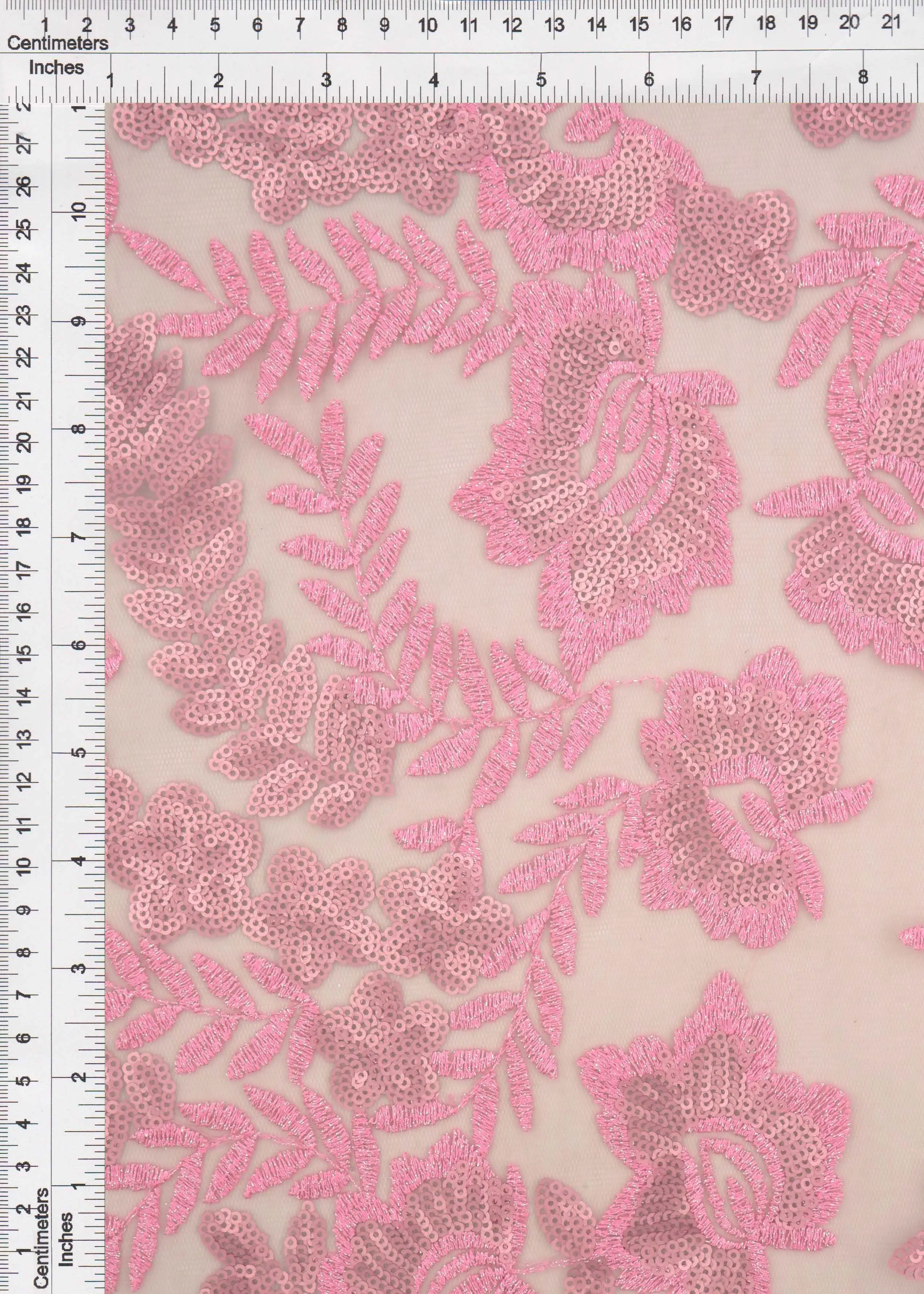 Embroidered Sequin Mesh Stretch Fabric - MESH SQ EMBR 3 - Image 8