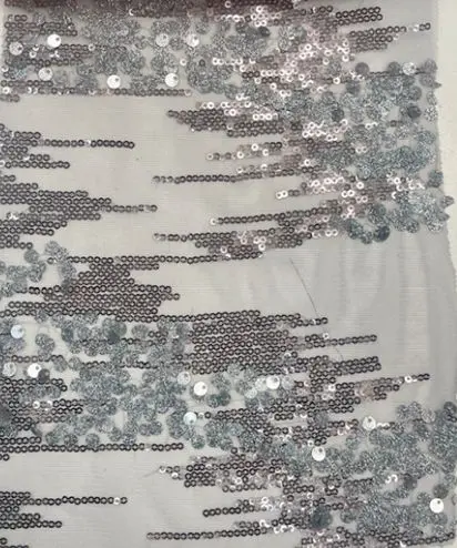 Embroidered Sequin Mesh Stretch Fabric - MESH SQ EMBR 4 - Image 5